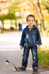 Fun with skateboard in a park