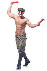 Soldier isolated on the white background