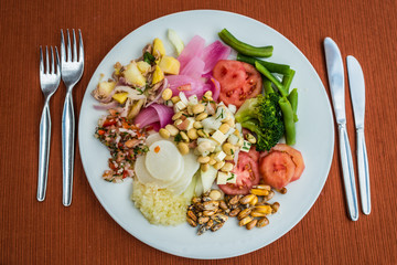 vegetables dish peruvian Andes  Cuzco Peru