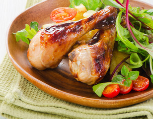 Roasted chicken legs