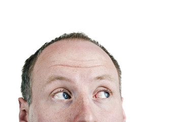 Young man looking up