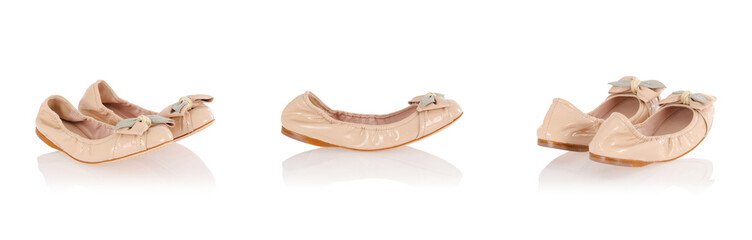 Ballet shoes isolated on the white