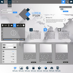 Elegant Grey Website Template  /Vector