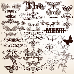 Collection of vector  vintage design elements