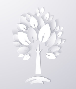 paper white tree abstract background