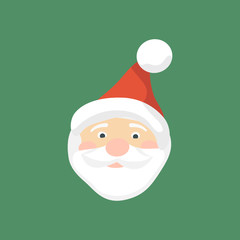 Santa on green Christmas Background