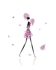 Papier Peint photo Autocollant Femme fleurs Fille florale pour votre conception