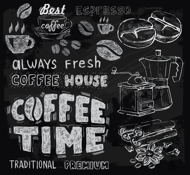 coffee on chalkboard