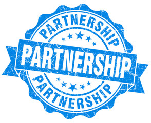 Fototapeta premium Partnership grunge round blue old style seal