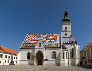 Fototapeta na wymiar Kościół Świętego Marka, Zagrzeb, Chorwacja
