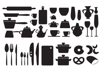 Kitchen Icons Set For Web Isolated On White Background