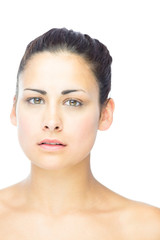 Fototapeta premium Front view of lovely woman looking at camera
