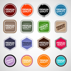 Labels In Retro And Vintage Style Isolated On Gray Background.