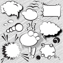 Speech Bubbles Set - Isolated On Background - Vector