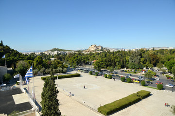 Acropolis rock as seen from the Marble Kallimarmaro Stadium
