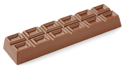 Delicious chocolate bar isolated on white