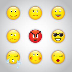 Smiley Icons Set - Vector