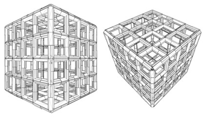 Cage Box Cube Vector
