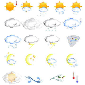 Weather icons Set - Vector illustration