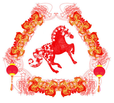 Year of Horse graphic design