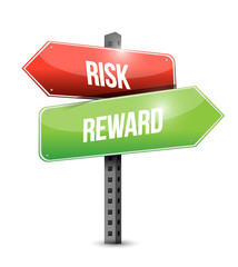 risk reward road sign illustration design