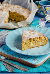 Pear tart with almonds and ginger