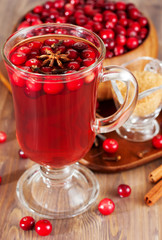 Hot mulled wine with berries