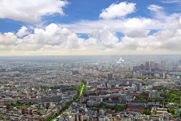 Fototapeta na wymiar Panorama Paryża z Wieży Montparnasse. Francja.
