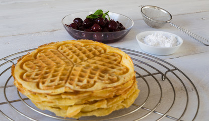 gestapelte selbstgemachte Waffeln