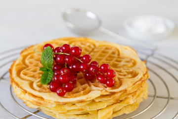 gestapelte selbstgemachte Waffeln