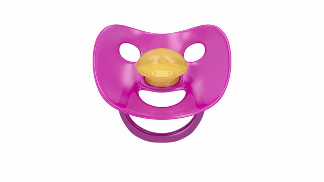 Pacifier rotates on white background