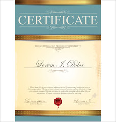 Certificate or diploma template, vector illustration