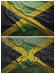 Jamaica flag and map collage