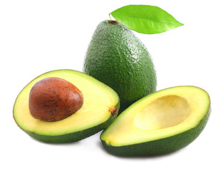Ripe avocado isolated