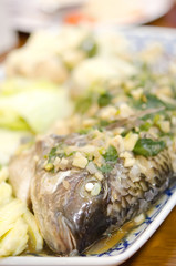 steamed fish with herb