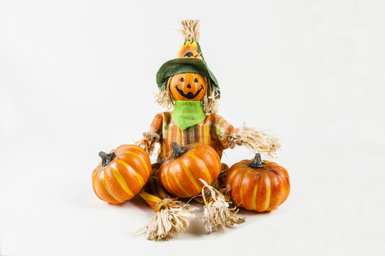 Scarecrow With Pumpkins