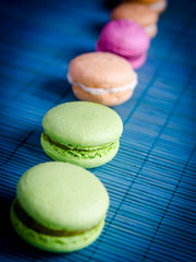 Colorful french macarons