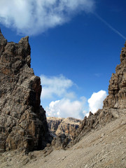 alpine view from the Campanile dei Camosci region in the Brenta