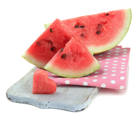 Fresh watermelon and glass of watermelon juice isolated on