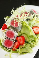 salad with tuna and strawberry