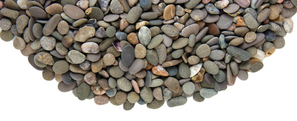 Small sea stones, isolated on white