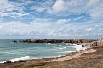 cliffs and ocean on the coast of Quiberon, France