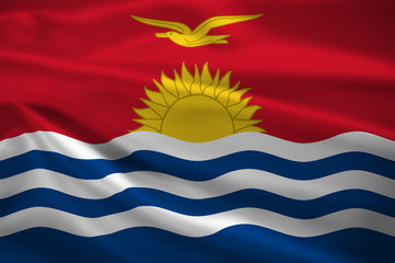 Fototapeta premium Kiribati flag blowing in the wind