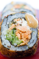 sushi with fried fish