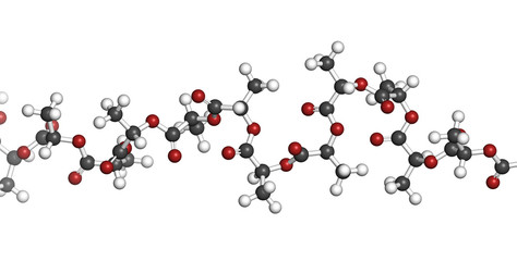 Polylactic acid (PLA, polylactide) bioplastic © molekuul.be