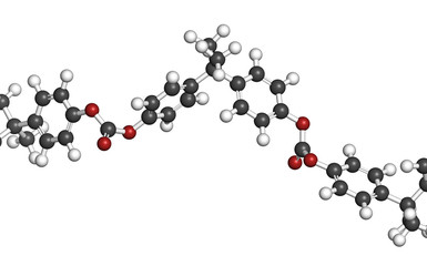Polycarbonate (PC) plastic, chemical structure - linear fragment