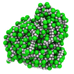 poly(vinyl chloride) plastic (PVC), chemical structure. 