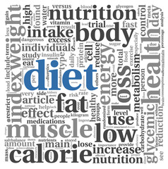 Obraz premium Diet concept in tag cloud