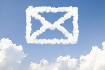 Fototapeta premium Email and mail concept text in clouds