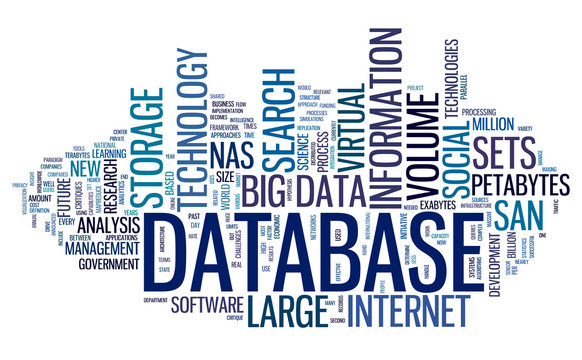 Database concept in word cloud
